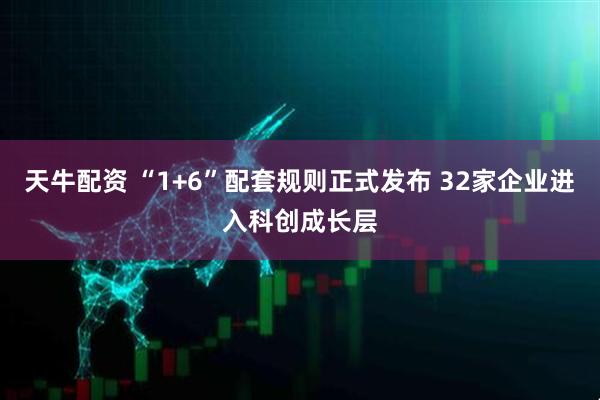 天牛配资 “1+6”配套规则正式发布 32家企业进入科创成长层