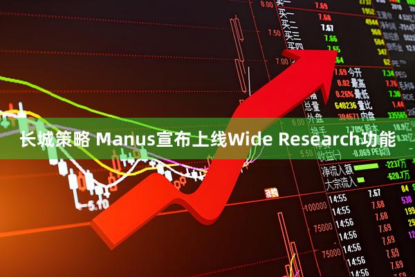 长城策略 Manus宣布上线Wide Research功能